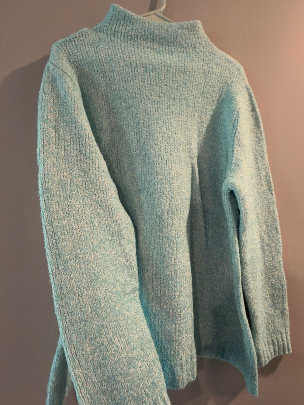 Cozy Mock-Neck Women's Sweater in Light Teal